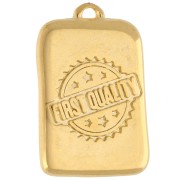 Ciondolo in latta a forma di sardina 24,5x16 mm - Dorato in oro fino x1