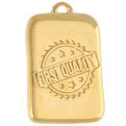 Ciondolo in latta a forma di sardina 24,5x16 mm - Dorato in oro fino x1