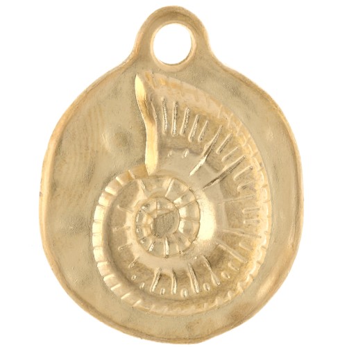 Ciondolo a spirale in conchiglia da 19 mm - Dorato in oro fino x1