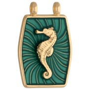 Distanziatore 22,5x15 mm - Dorato con oro fino - Verde x1|raw }}