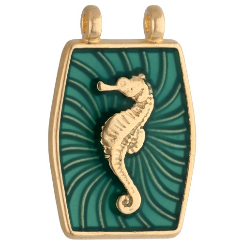 Distanziatore 22,5x15 mm - Dorato con oro fino - Verde x1