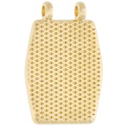 Pendente a forma di cavalluccio marino 22,5x15 mm - Dorato in oro fino - Corallo fluorescente