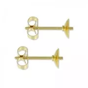 Orecchini per perle metà forate 4 e 6 mm in Gold Filled x2