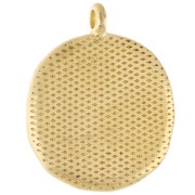 Ciondolo a conchiglia irregolare di 20 mm - Dorato in oro fino - Turchese perlato x1