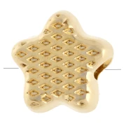 Perla stella marina 9 mm con resina epossidica - Dorata con oro fino - Turchese x1