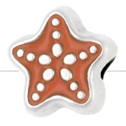 Perla stella marina 9 mm con resina epossidica Impiallacciatura in argento antico -Corail x1|raw }}