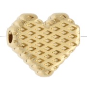 Perla a forma di cuore da 10 mm con motivo a occhio e resina epossidica - Dorato con oro fino - Rosso chiaro x1