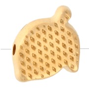 Perla al limone 10x12 mm con resina epossidica - Dorato con oro fino - Giallo x1