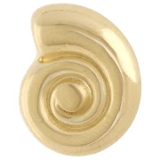 Spingicorda doppio 2 mm - conchiglia - 13x15 mm - Placcato oro x1