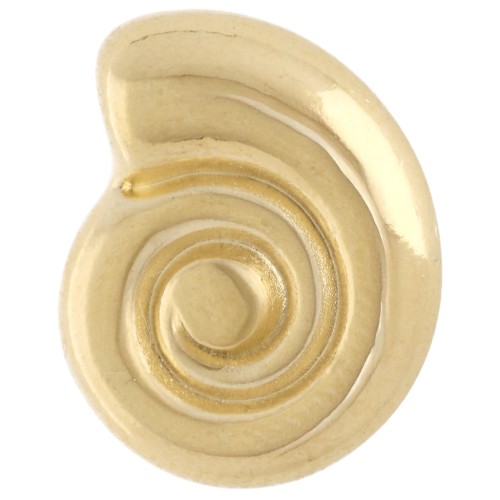 Spingicorda doppio 2 mm - conchiglia - 13x15 mm - Placcato oro x1