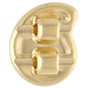 Spingicorda doppio 2 mm - conchiglia - 13x15 mm - Placcato oro x1