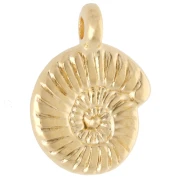Charm conchiglia a spirale da 9 mm - Dorato in oro fino x1