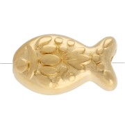 Oro 24 Carati - Perla di pesce testurizzata 6x10,5 mm - Dorato con oro fino x1 Perla di pesce testurizzata 6x10,5 mm - Dorato con oro fino x1