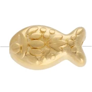 Perla di pesce testurizzata 6x10,5 mm - Dorato con oro fino x1
