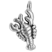Ciondolo aragosta 15x8,5 mm - Placcatura argento fino antico x1