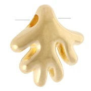 Perla di corallo da 9 mm - Dorata con oro fino x1