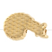 Perla di conchiglia - 12x8 mm - Dorata con oro fino x1
