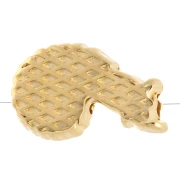 Perla di conchiglia - 12x8 mm - Dorata con oro fino x1