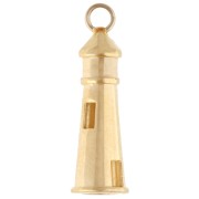 Ciondolo a forma di faro 25x8 mm - Dorato in oro fino x1