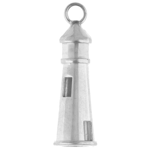 Ciondolo Faro 25x8 mm - Impiallacciatura in argento invecchiato x1