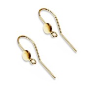Uncini per orecchini 17 mm e disco 4,5 mm  Argento 925 dorato con oro fino x2|raw }}