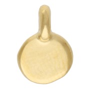 Ciondolo rotondo irregolare martellato da 6 mm - Dorato con oro fino x5