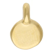 Ciondolo rotondo irregolare martellato da 6 mm - Dorato con oro fino x5