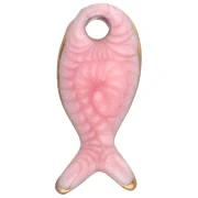 Ciondolo a forma di pesce 10x5 mm con resina epossidica - Acciaio inossidabile 304 - Rosa x1