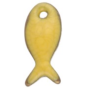 Ciondolo a forma di pesce 10x5 mm con epossidico - Acciaio inossidabile 304 - Giallo x1