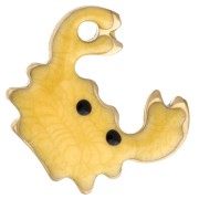 Mini Charm a forma di granchio 11,5x11 mm con resina epossidica - Acciaio inossidabile 304 oro - Giallo x1