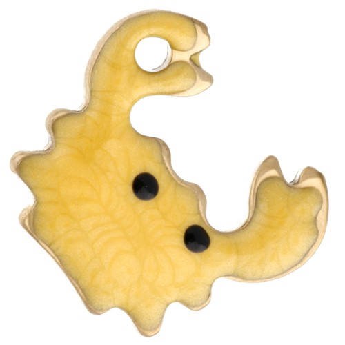Mini Charm a forma di granchio 11,5x11 mm con resina epossidica - Acciaio inossidabile 304 oro - Giallo x1