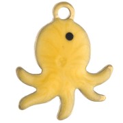 Charm Mini Octopus 12x10 mm con resina epossidica - Acciaio inossidabile 304 oro - giallo x1