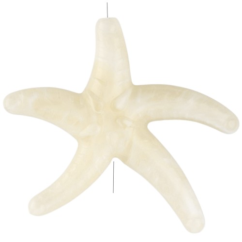 Perla stella marina in acrilico 37x43 mm - Ecrù - Bianco marmorizzato x1
