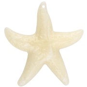 Bianco - Ciondolo a forma di stella marina, 49x45 mm, acrilico - Ecru - Bianco marmorizzato x1 Ciondolo a forma di stella marina, 49x45 mm, acrilico - Ecru - Bianco marmorizzato x1