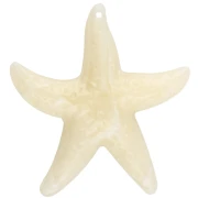 Ciondolo a forma di stella marina, 49x45 mm, acrilico - Ecru - Bianco marmorizzato x1