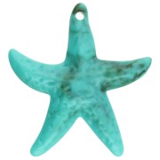 Turchese - Ciondolo stella marina in acrilico 49x45 mm - Turchese - Marrone marmorizzato x1 Ciondolo stella marina in acrilico 49x45 mm - Turchese - Marrone marmorizzato x1