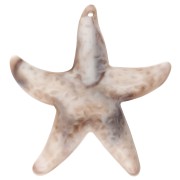 Ciondolo a forma di stella marina, 49x45 mm, acrilico - Beige - Marrone marmorizzato x1