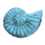 20x16 mm Perlina acrilica con guscio di lumaca - Turchese marmorizzato x1