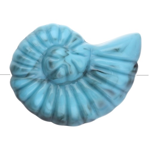 20x16 mm Perlina acrilica con guscio di lumaca - Turchese marmorizzato x1