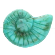 40x30 mm Perlina in acrilico con guscio di lumaca - verde turchese marmorizzato x1
