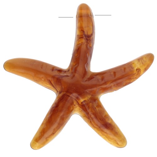 Ciondolo in resina Starfish 37x38 mm - Caramello x1