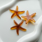 Ciondolo in resina Starfish 37x38 mm - Caramello x1