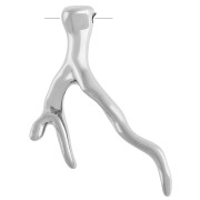 CCB Ciondolo in corallo acrilico metallizzato 48x33 mm - Argento x1