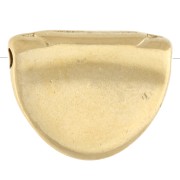 Perla a semicerchio 11x14 mm con motivo a occhio e resina epossidica - Dorata con oro fino - Bianca x1