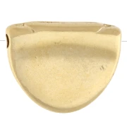 Perla a semicerchio 11x14 mm con motivo a occhio e resina epossidica - Dorata con oro fino - Bianca x1