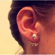 Orecchini Ear Jackets biglie mm.18  in Argento 925 dorato x2