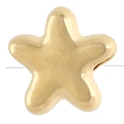 Perla di stella marina da 10 mm in resina epossidica - Dorato con oro fino - Brillantini rosa x1