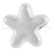 Perla a forma di stella marina da 10 mm con motivo a occhio - Epossidica - Placcatura in argento fino antico - Bianco
