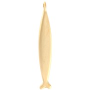 Ciondolo a forma di pesce 58x9 mm in resina epossidica - Dorato in oro fino - Blu - Rosso x1