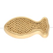 Perla a forma di occhio 6x13 mm - Resina epossidica - Dorato con oro fino Blu Bianco x 1
